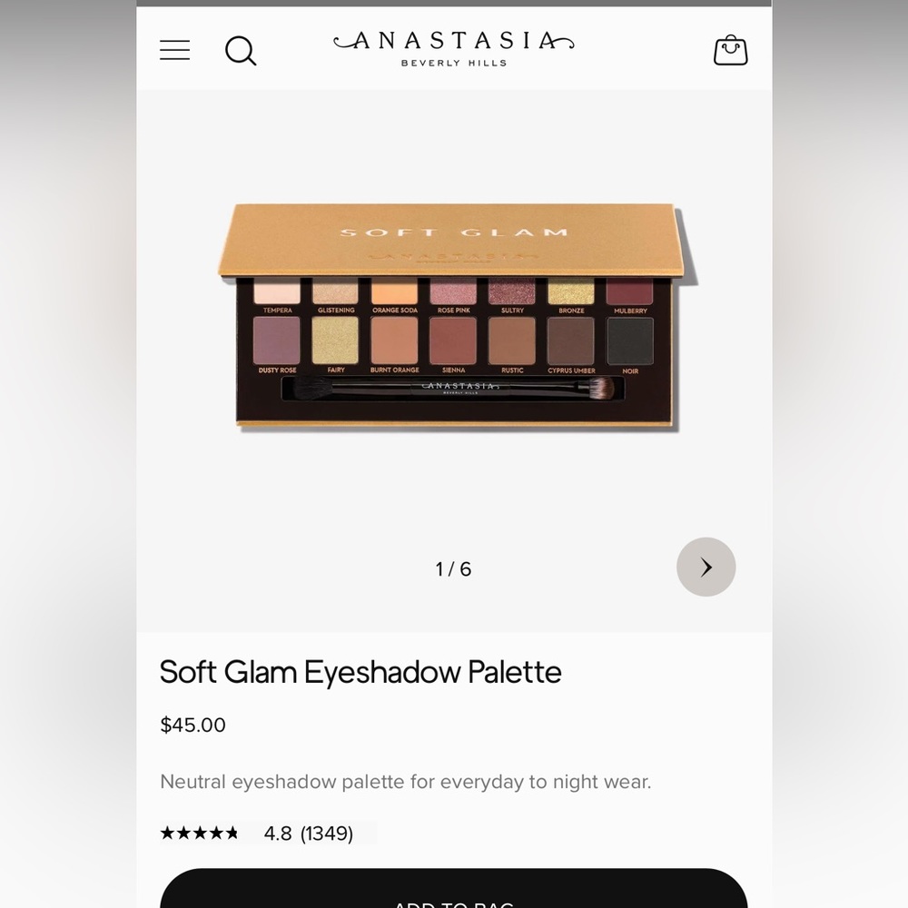 Soft Glam Eyeshadow palette